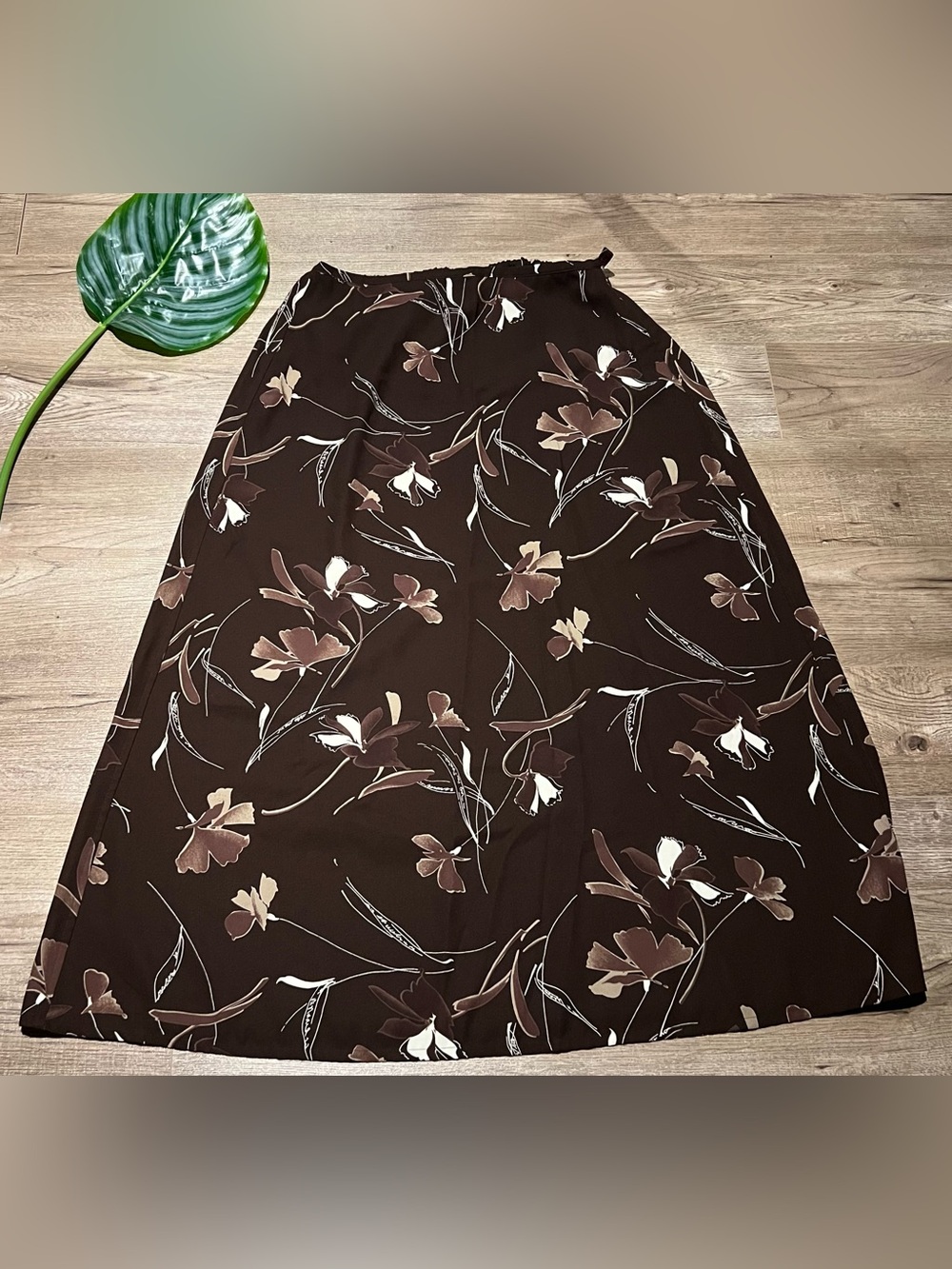 🟤 Vintage 90’s Principles Collections Brown Floral Maxi Skirt